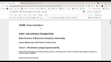 The Sparks Foundation GRIP Task-1 DSBA #tsf #GRIPMAY21