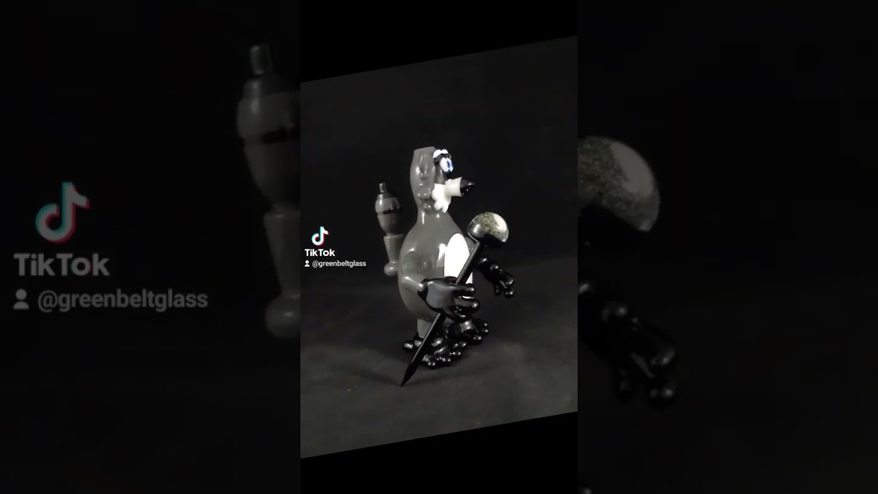 Glass sculpted raccoon, fully functional. 