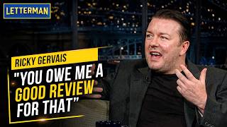 Ricky Gervais Silences Rude Press Junket Reporter | David Letterman