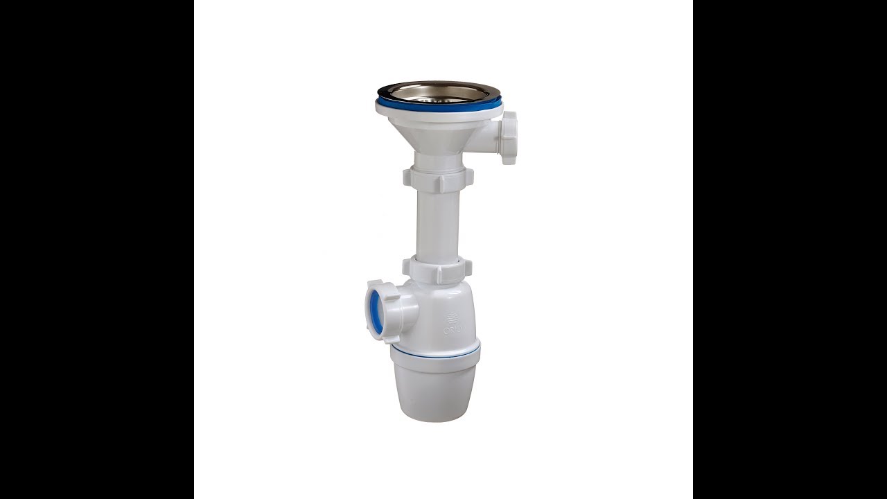 Сборка бутылочного сифона А-4027 для кухонной мойки - YouTube