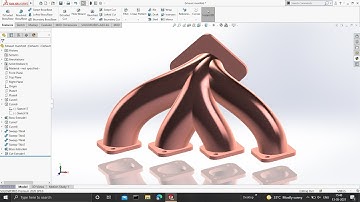Exhaust manifold in Solidworks using Swept Boss/Base Feature