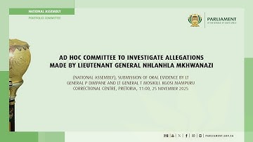 1/2 Ad Hoc Committee to Investigate Allegations made by Lieutenant General Mkhwanazi, 25 Nov 2025