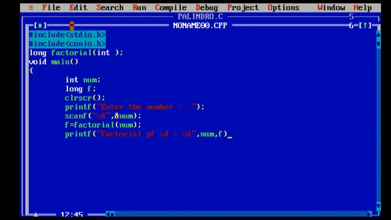 Write a C Program to find factorial of accepted number using UDF | find ...