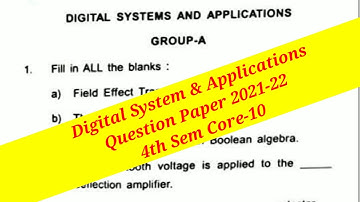 Digital System & Applications 4th sem Question Paper 2021-22 CBCS syllabus Odisha Majhi Tutorial