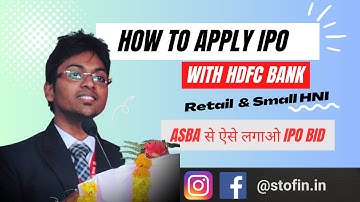 How to Apply IPO under HNI Category using HDFC Bank ASBA Services #ipo #smallhni