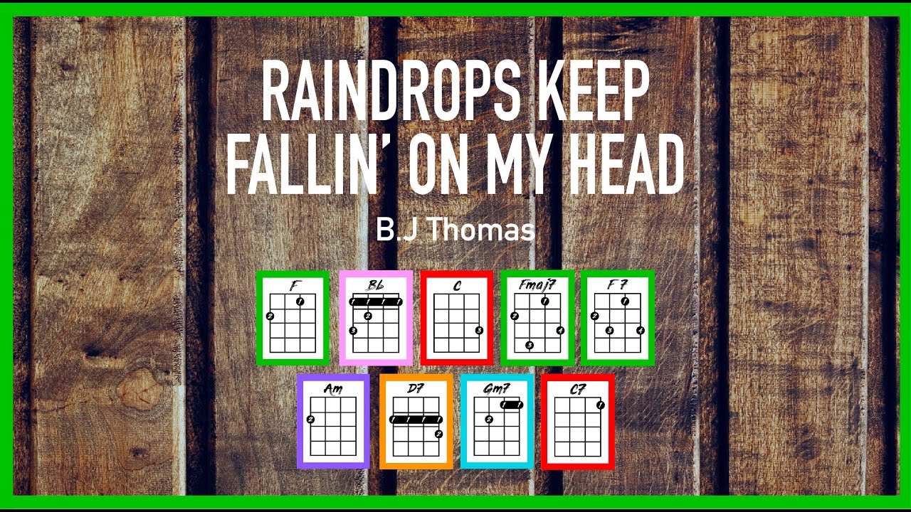 Raindrops Keep Fallin On My Head B J Thomas Ukulele Cover Play Along Youtube