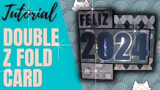 DOUBLE Z FOLD CARD  TUTORIAL DE SCRAPBOOK