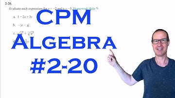 CPM Algebra Chapter 2 Problem 20