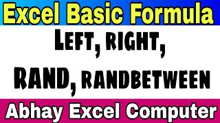 Learn 3 Excel Formulas LEFT, RIGHT, RAND & FIND in Hindi