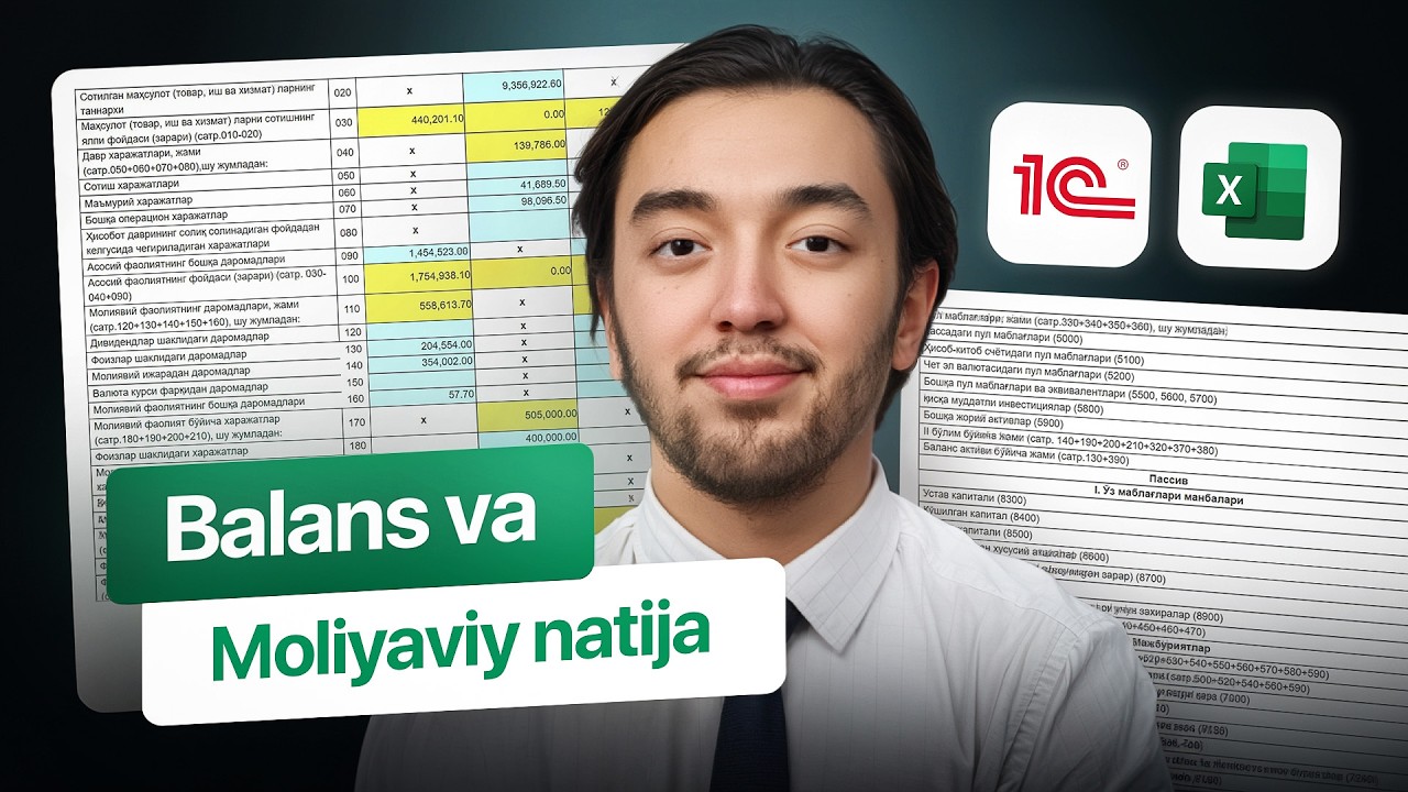 Balans va moliyaviy natija. Yillik hisobotlarni topshirish to'liq darsi 2026.