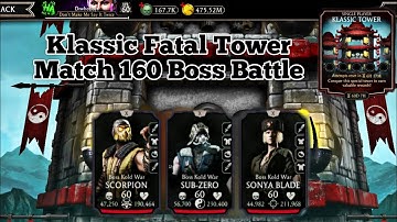 MK Mobile Klassic Fatal Tower Match 160 Boss Battle