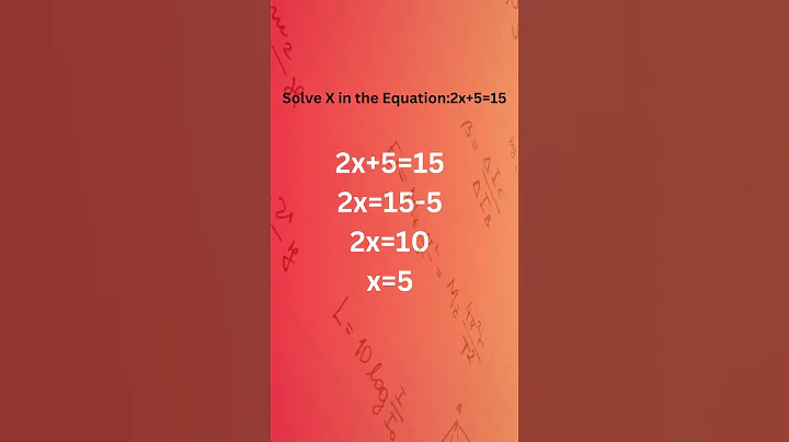 Solve for x in the equation: 2x+5=15