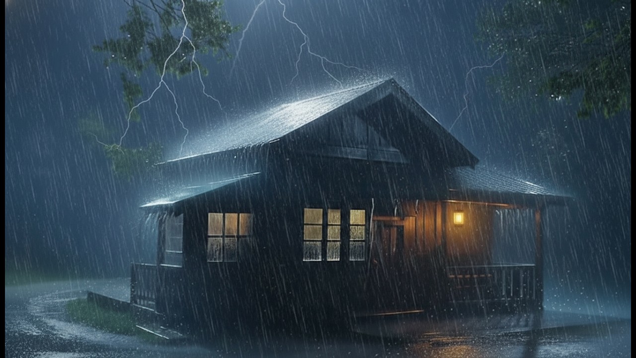 Relaxing Heavy Rain at Night 🌧️ Stress Relief Sounds