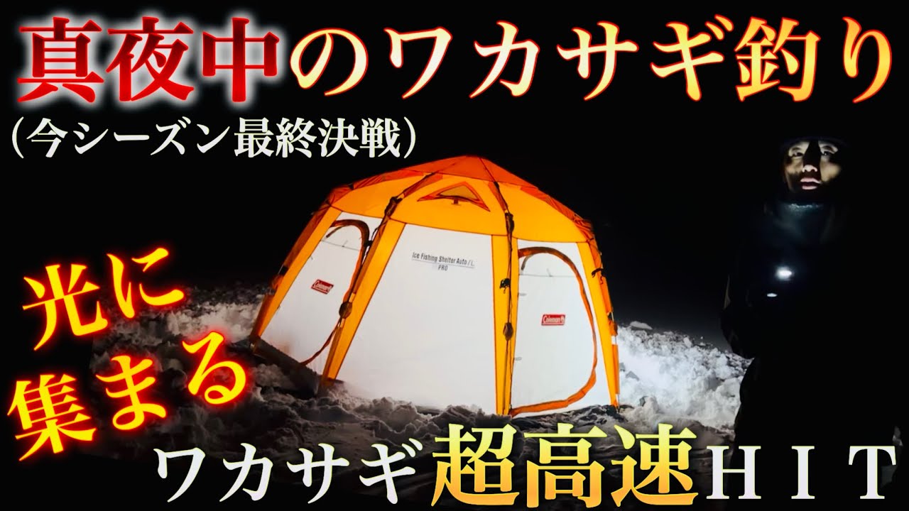 【ワカサギ釣り】真夜中のワカサギ釣りで光に集まるワカサギが超高速ＨＩＴ！