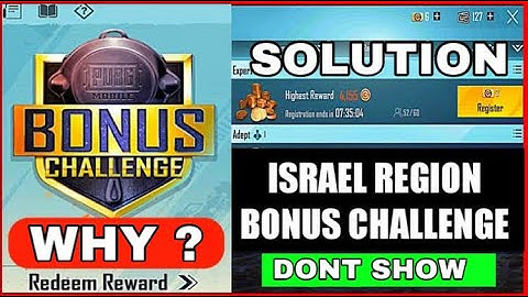 WHY ? BONUS CHALLENGE DONT SHOW BY CHANGE ISRAEL 🇮🇱 SERVER | SOLUTION