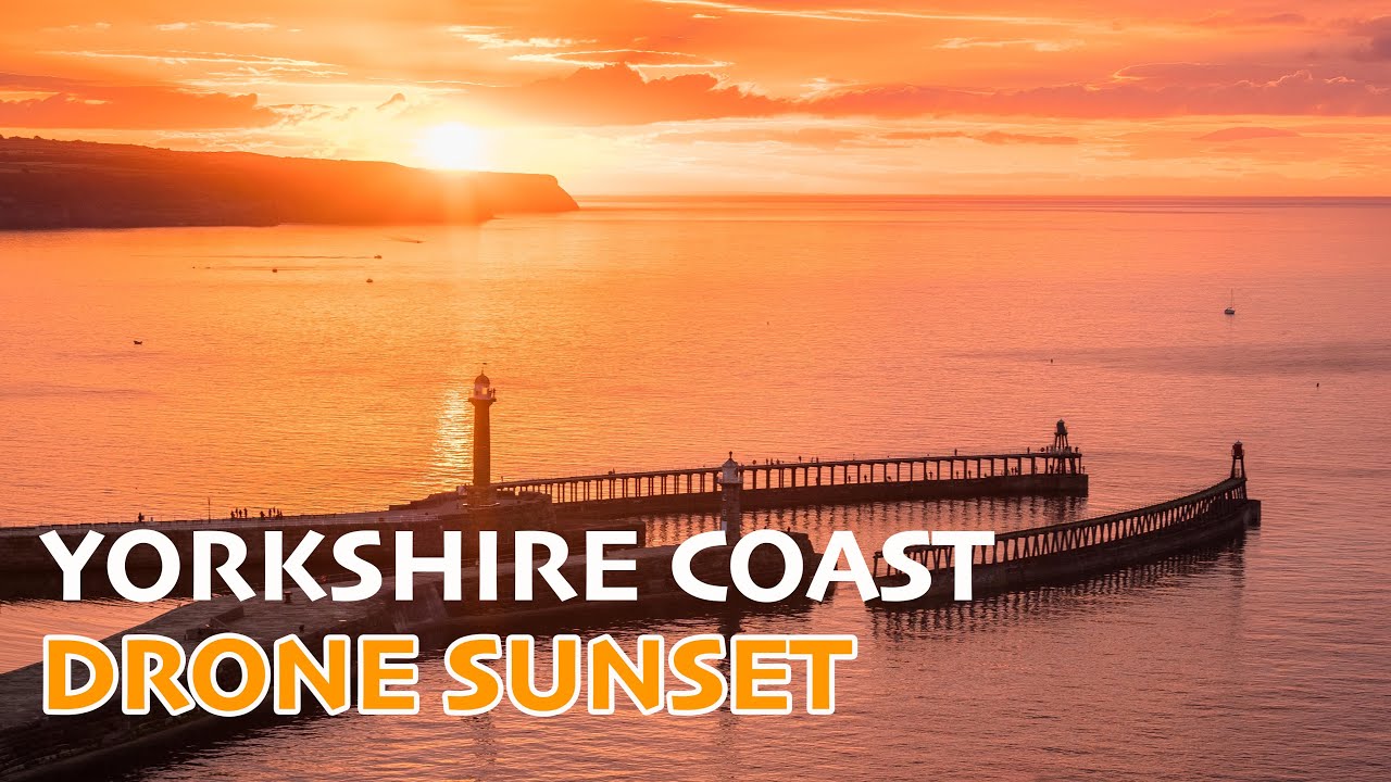 Whitby And The Yorkshire Coast At Sunset - 4k Drone Montage