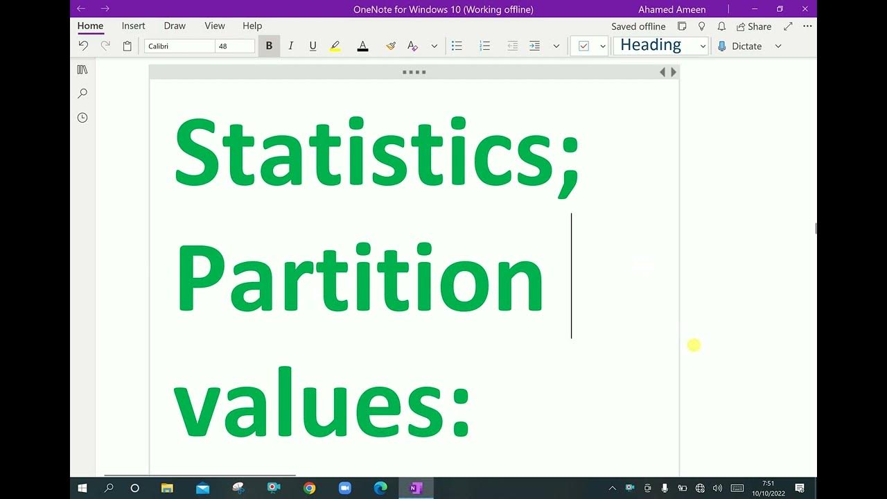 Statistics ( Partition Values ) 22. YouTube