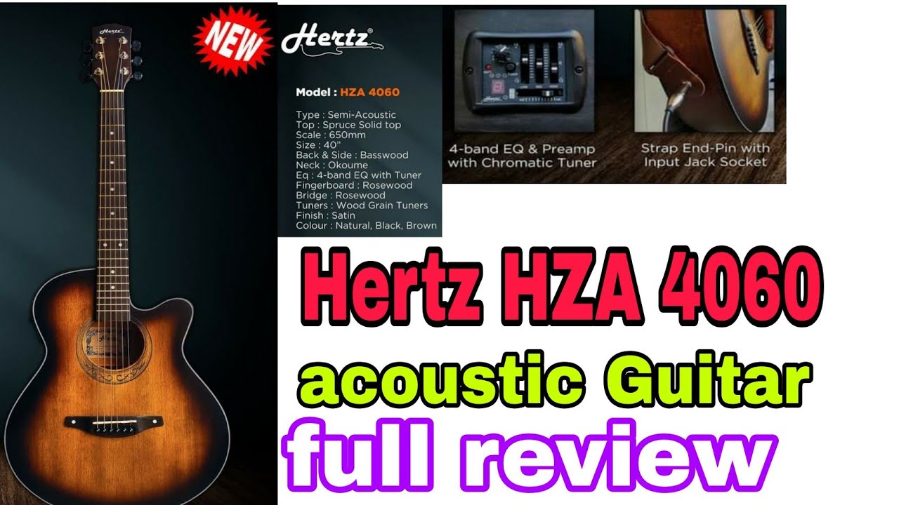 Hertz HZA4060 BR acoustic Guitar full review YouTube