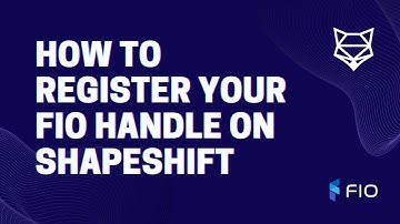How To Register Your FIO Handle on Shapeshift