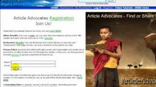 Article Advocates Tutorial - 56 Seconds - Covers Registration, Login and Recover Password Features