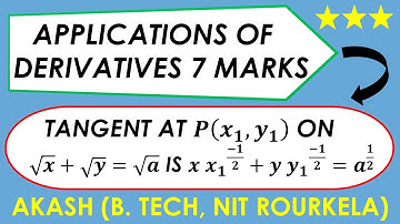 Applications of Derivatives 7 Marks Q1 | Tangents and Normals #applicationsofderivatives