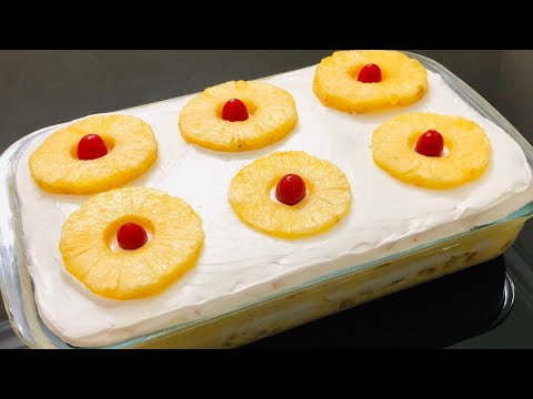 Pineapple Dessert Recipe | Pineapple Pudding Recipe | Pineapple Bread Pudding | Custard Pudding