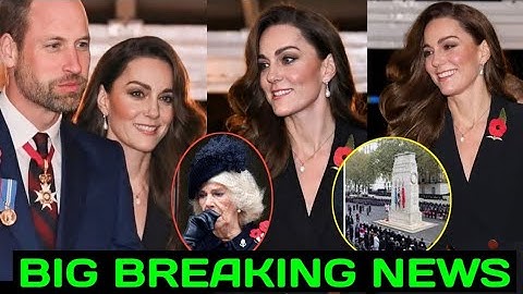 ROYALS IN SHOCK! Princess Kate looks good at Remembrance Festival as Queen Camilla withdraws