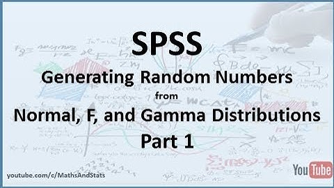 SPSS: Random Number Generation - Part 1