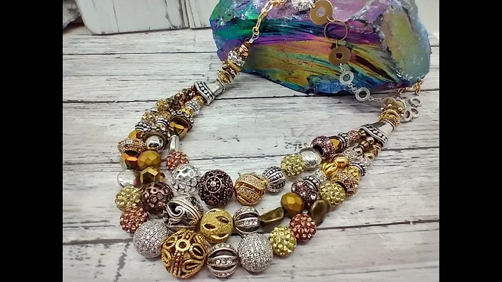 Metallic Jesse James Bead Soup Multi Strand Neckla...