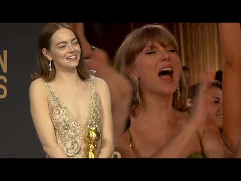 Emma Stone Reacts to 'A-hole' Taylor Swift's Reaction to Her Golden Globes Win