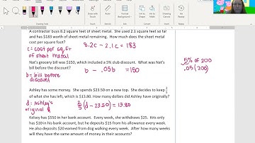 Topic 2: Video #8 - Writing Equations for Harder Word Problems