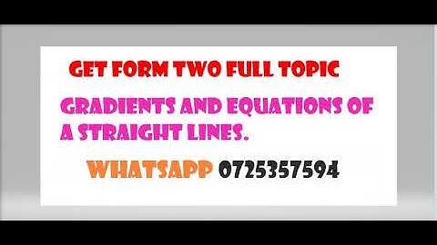 Gradients and equations of straight lines