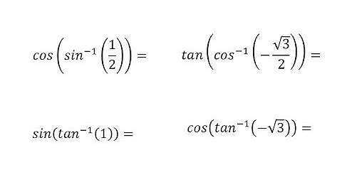 Trig Function Values of Inverse Trig Function Values Using Unit Circle (Nice Values)
