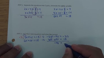 Solve Systems of Linear Equations with Three Variables Part 1