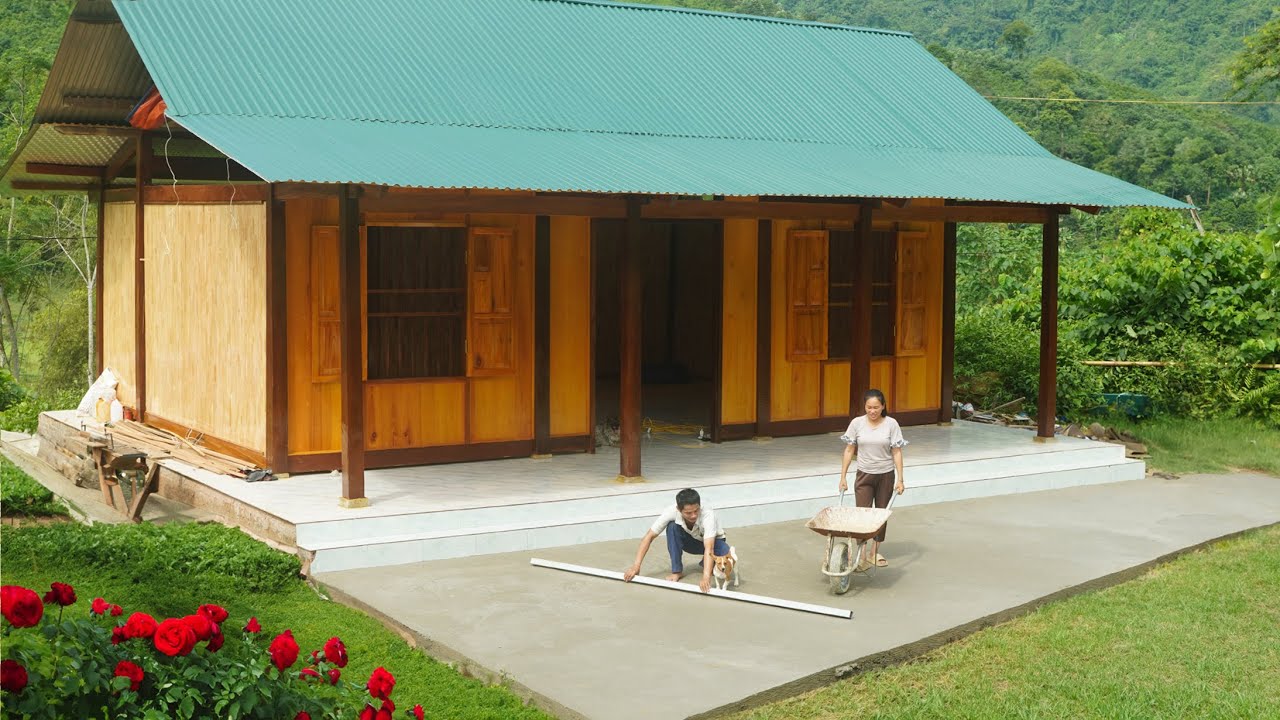Timelapse: 360 Days of building a wooden farm for parents, wooden house making skills, Pig farm.