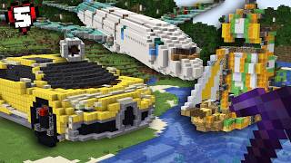 Minecraftta Çalışan Araba, Uçak Ve Gemi Yaptım - Uhc 5