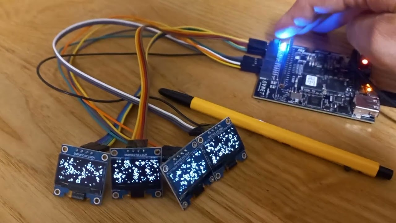 quattro game of life powered by FPGA running 4 RISC-V