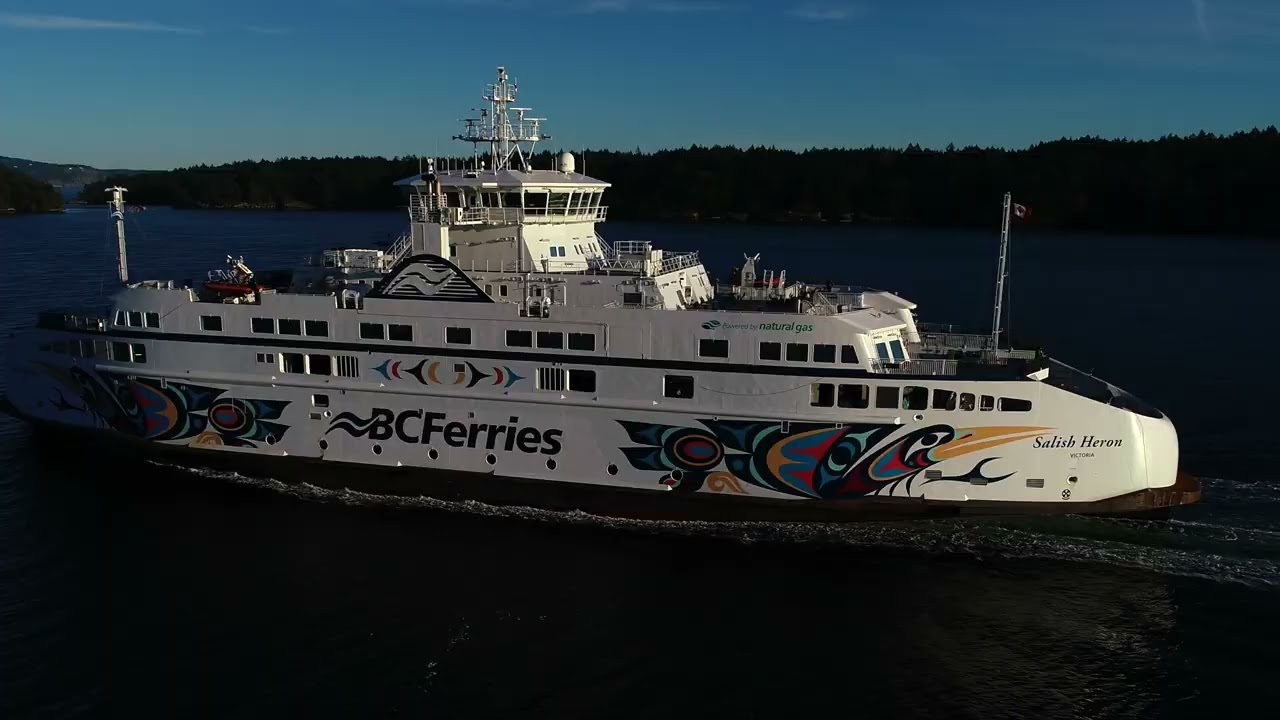 Salish Sea Ferry Ride with Eagle. Stock footage for sale!