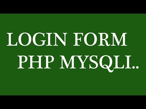 Login Form PHP MYSQLI.