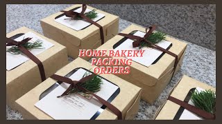 (Eng) [home bakery] packing orders: brownies, banana loaf, cakes
