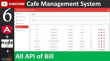 6. Cafe Management System - All API of Bill(Angular, Node.js, MySQL Database)