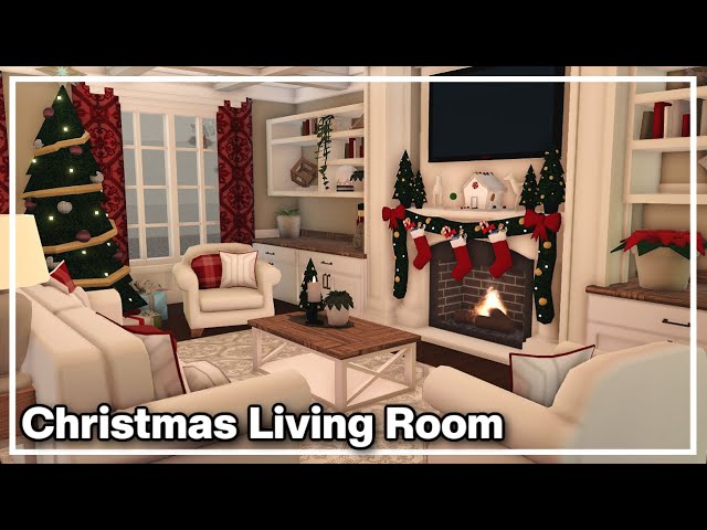 Bloxburg Christmas Living Room At Different Times #roblox #shorts 