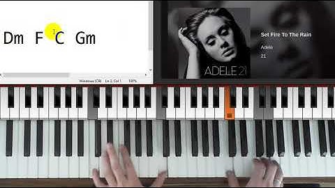 How to play: Adele: Set fire to the rain. Piano Tutorial.