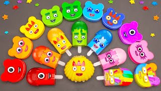 Finding Numberblocks with SLIME in Ice Cream, Seashell Shapes CLAY Coloring! Satisfying ASMR Videos
