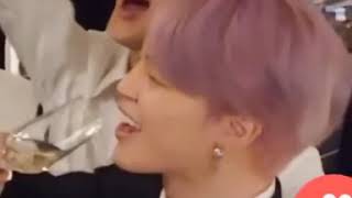 Jimin drinking champagne on loop because you need it- bts grammys