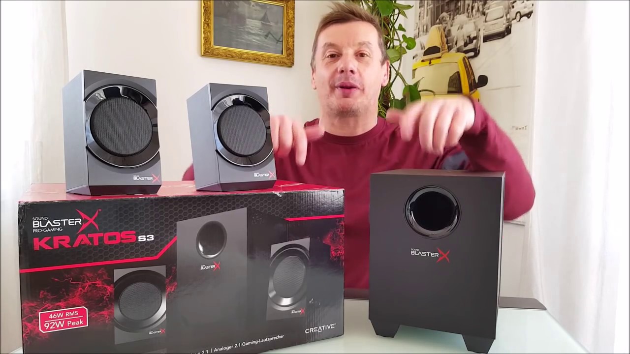 Sistema Audio 2.1 SoundblasterX Kratos S3 - YouTube