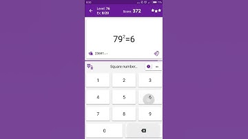 Math Tricks - Training mode - square numbers between 70 and 79 - level 076 (Number Keyboard)