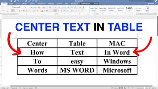How To Center Text In a Table In Word screenshot 3
