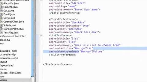 Android Application Development Tutorial   055   Setting up a String array resource