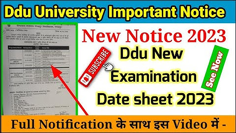 Ddu News Today 2023 | Ddu University Examination New Date sheet 2023 | #ddu_university